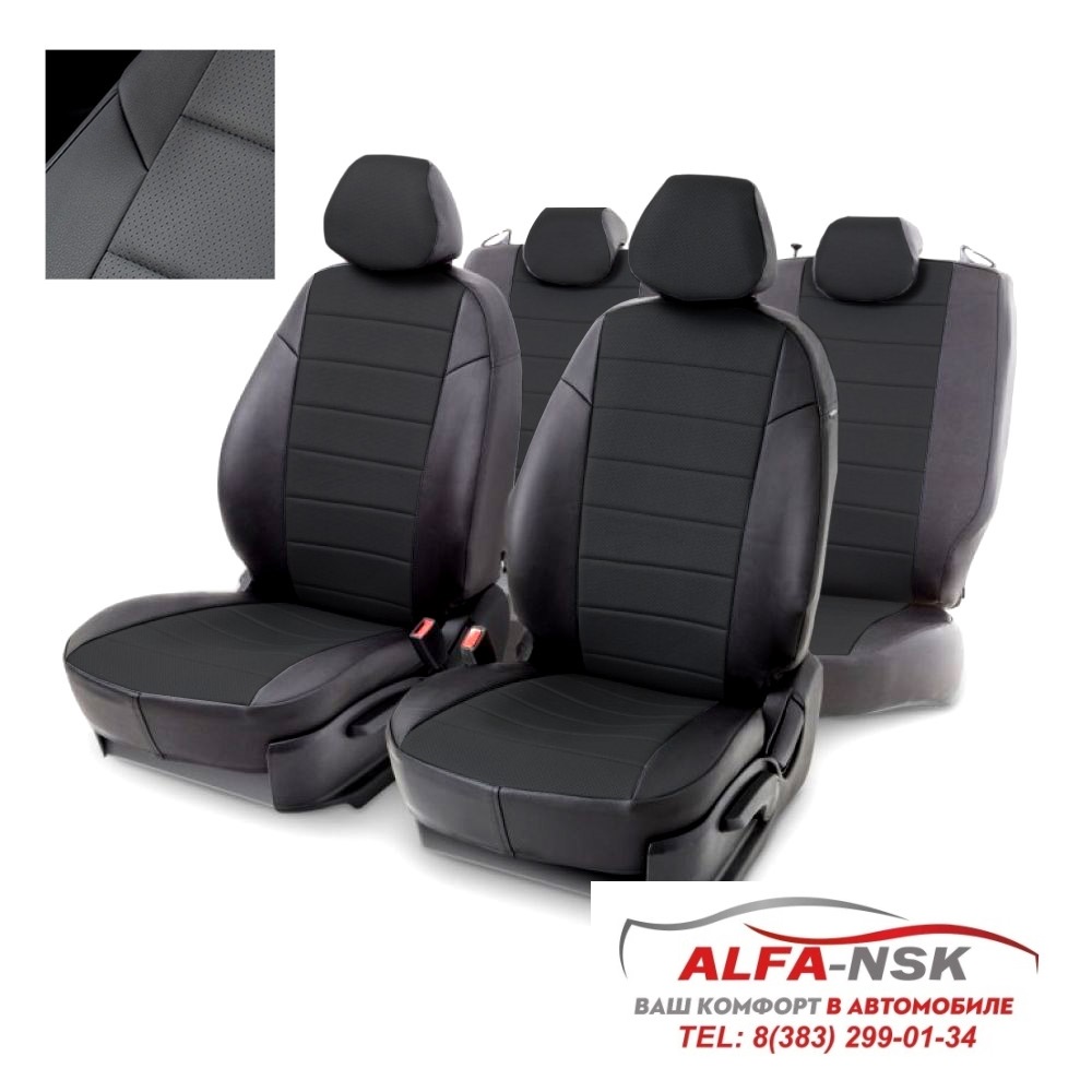Чехлы на сиденья из экокожи для Toyota Hilux VIII сидушка 40/60 2015-н.в.