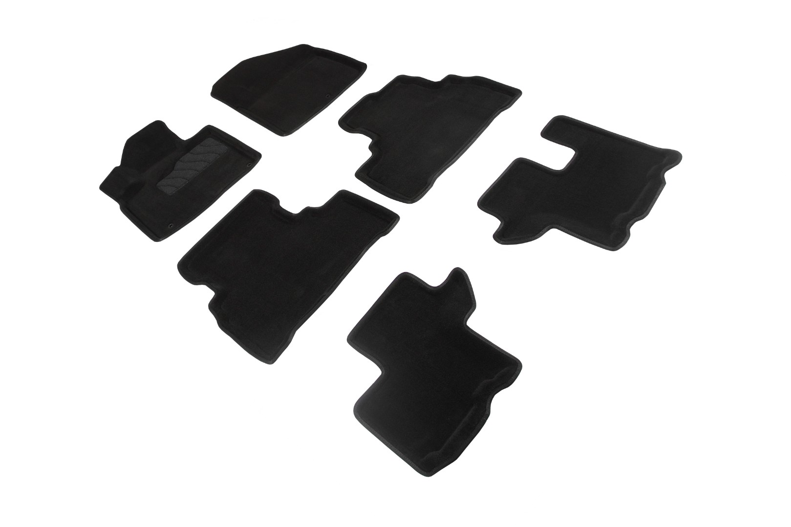 3D коврики в салон ворсовые для KIA Sorento Prime (3 ряда) 2015-2020