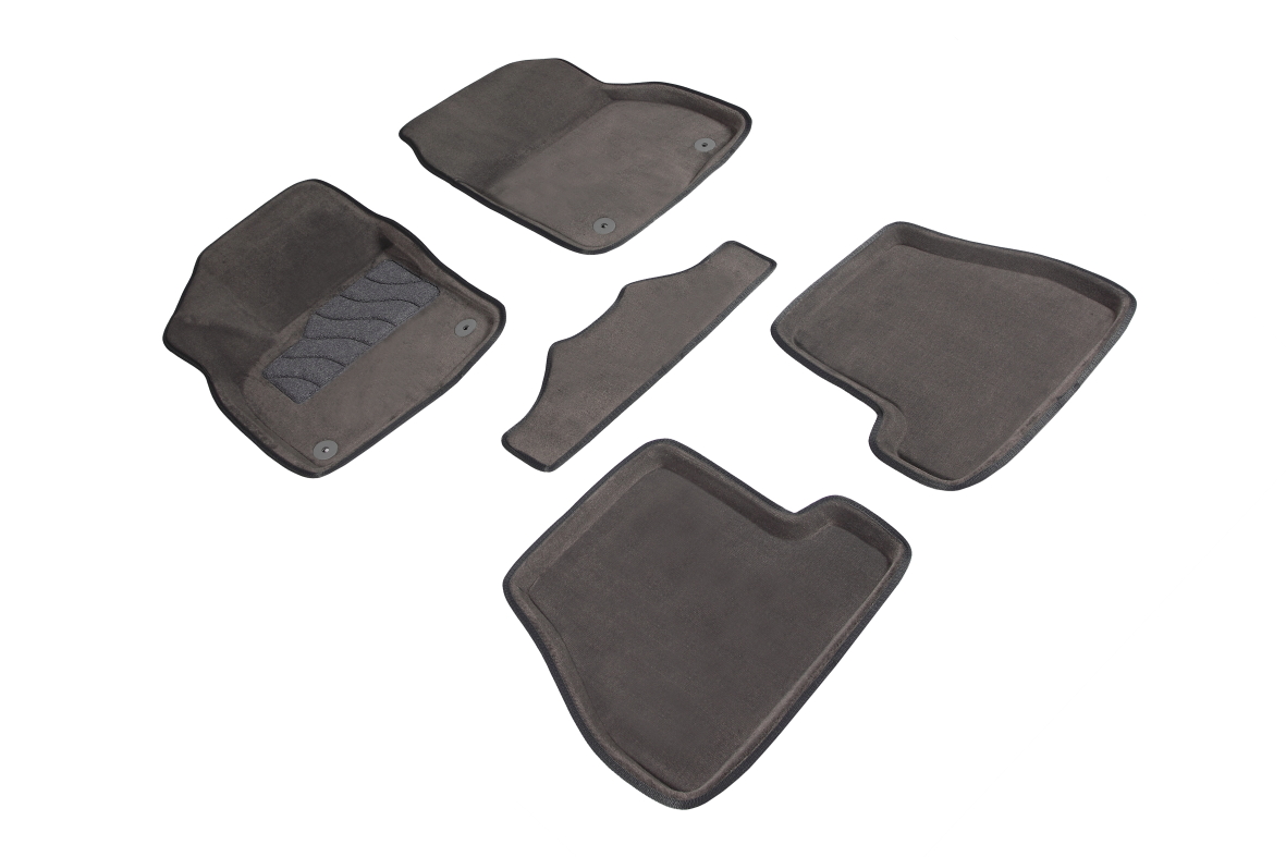 3D коврики в салон ворсовые для Ford Focus III АКПП серые 2011-2015