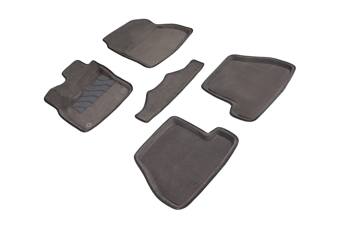 3D коврики в салон ворсовые для Ford Focus III МКПП серые 2011-2015